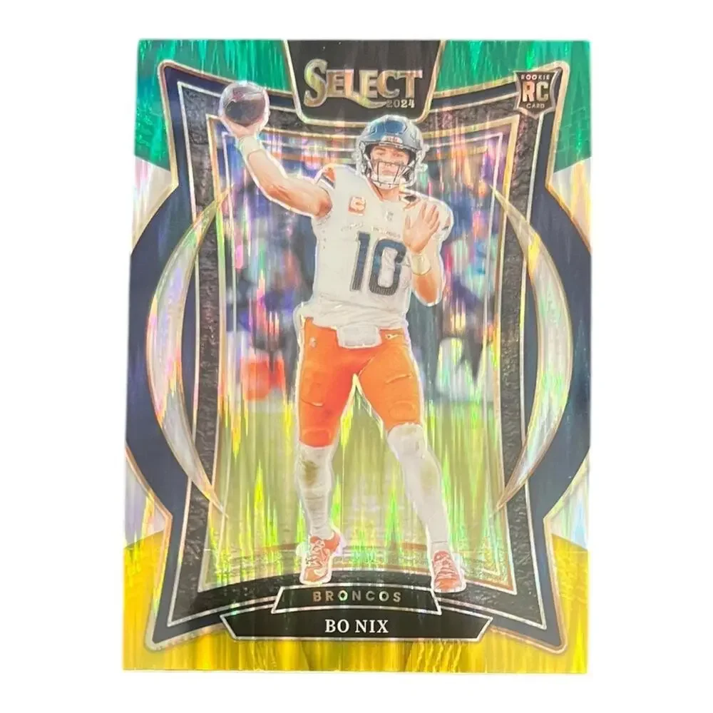 2024 Panini Select - Concourse Bo Nix #30 Black & Green Shock Prizm (RC)